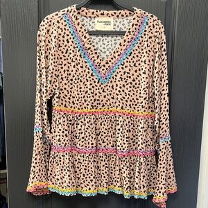 Savanna Jane Ruffled Bell Sleeve Blouse Size S